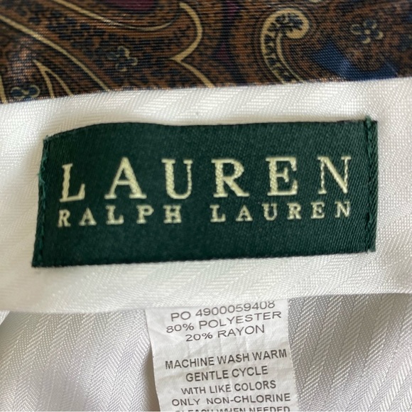 Lauren Ralph Lauren Slacks Men's 36x32 (29L) Beige Poly Rayon Pleat Front Cuffed - Picture 8 of 14